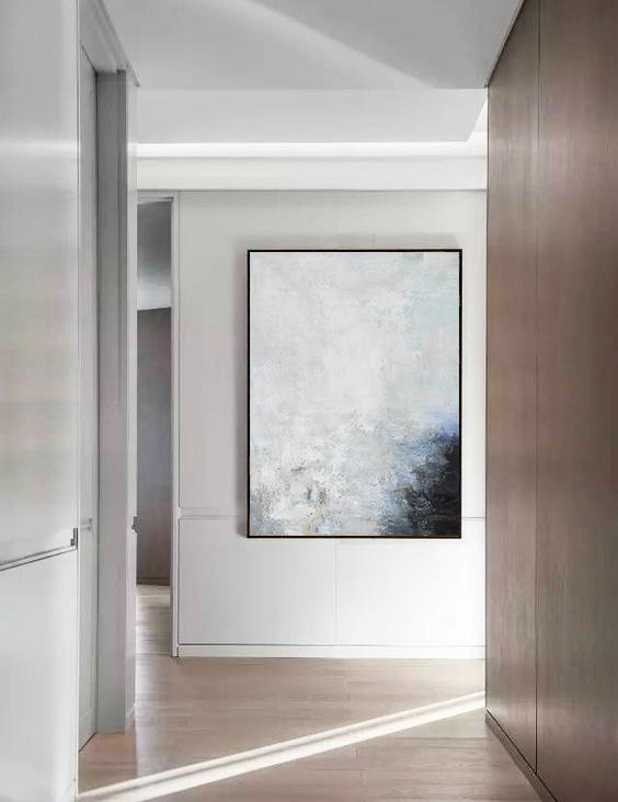 Large Abstract Painting,Vertical Vertical Abstract Art On Canvas,Acrylic Painting Large Wall Art,Grey,White,Black,Blue.etc